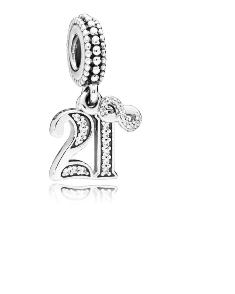 Front of a size O/S 21 Years Of Love, Clear Cz in Silver in Silver by Pandora. | dia_product_style_image_id:328730